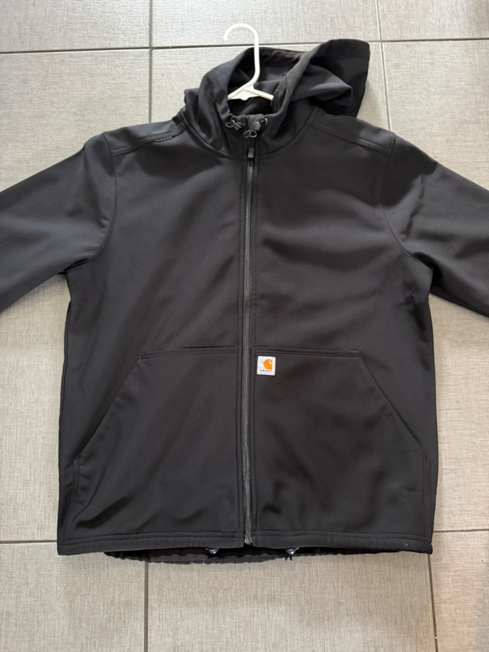 Carhartt Black Full-Zip Hooded Work Jacket trauma nurse scrub ER jacket